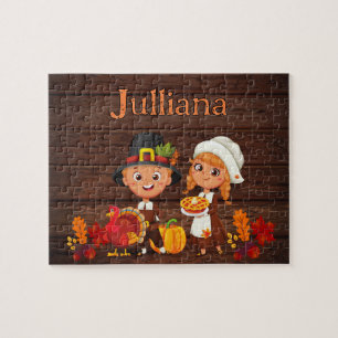 Personalisiertes Erntedank-Kinder-Namen-Puzzle