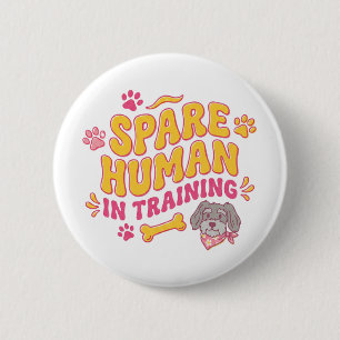 Personalisiertes Ersatzmenschen-Hund mit Namen Button