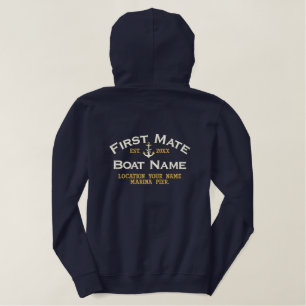Personalisiertes ERSTE MATE JAHR Name Boot's PLUS! Bestickter Hoodie