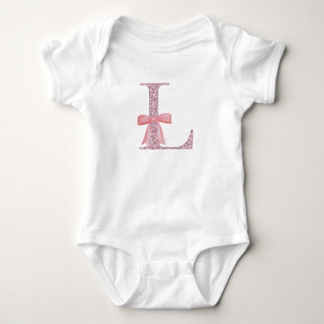 Personalisiertes erstes Baby Girl "L" Baby Strampler (Vorderseite)