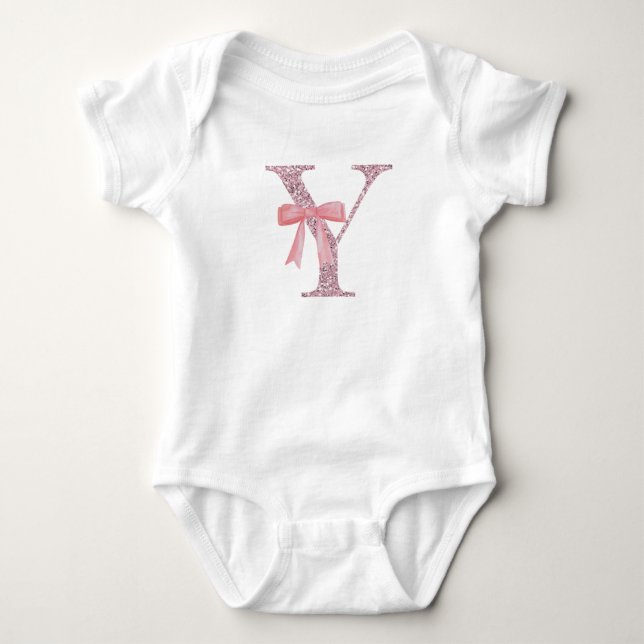 Personalisiertes erstes Baby Girl "Y" Baby Strampler (Vorderseite)