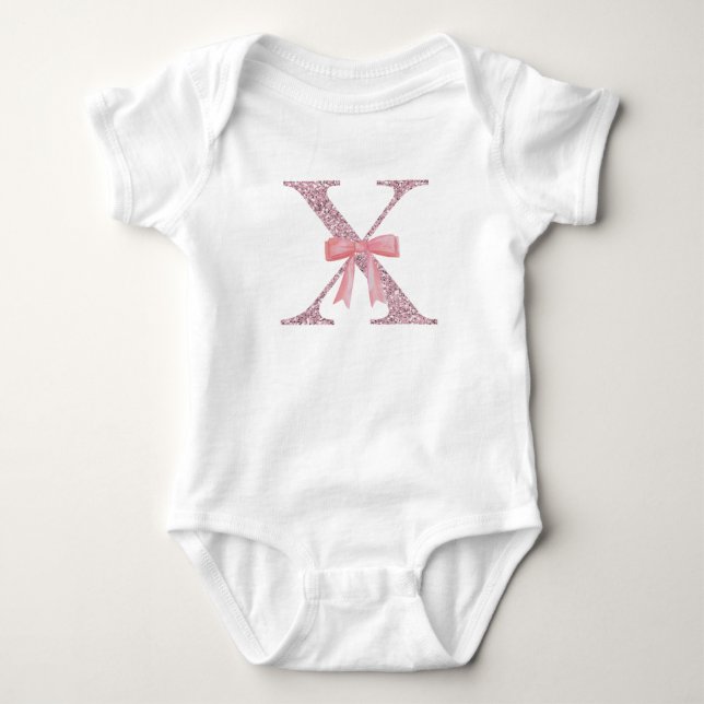 Personalisiertes erstes Baby-Mädchen "X" Baby Strampler (Vorderseite)