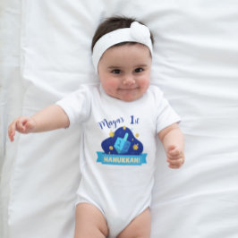Personalisiertes erstes Hanukka-Dreidel-Design für Baby Strampler