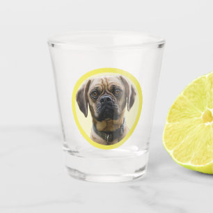 Personalisiertes erstes Haustier-Hunde-Liebhaber-F Schnapsglas