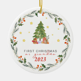 Personalisiertes erstes Jahr als Großmutter Keramik Ornament