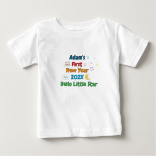 Personalisiertes erstes Neujahr des Babys – Süßes Baby T-shirt