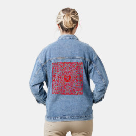 Personalisiertes erstes rotes Herz Jeansjacke