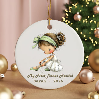 Personalisiertes Erstes Tanz-Rezital-Ornament | Ba Keramik Ornament