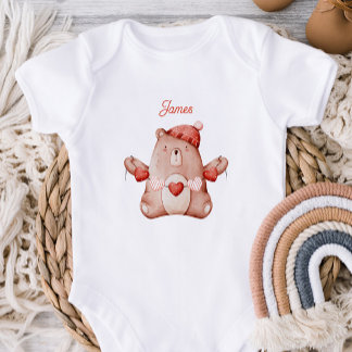 Personalisiertes erstes Valentinstag Baby Bodysuit Strampler