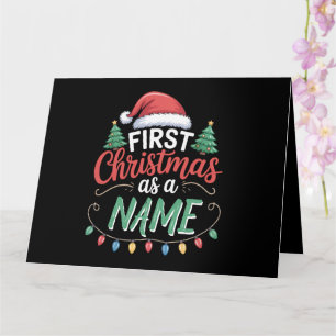 Personalisiertes erstes Weihnachten als Familie pa Karte