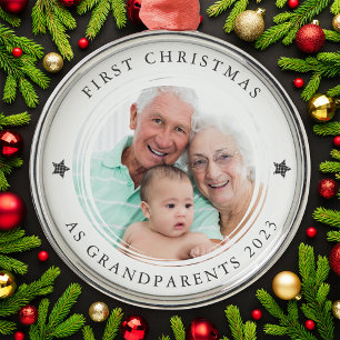 Personalisiertes erstes Weihnachten als Großeltern Ornament Aus Metall