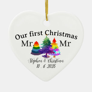 Personalisiertes erstes Weihnachten als Mrs & Mrs Keramik Ornament