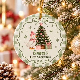 Personalisiertes erstes Weihnachten des Babys Keramik Ornament
