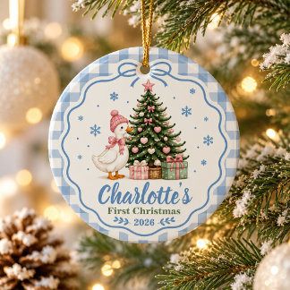 Personalisiertes erstes Weihnachten des Babys Keramik Ornament