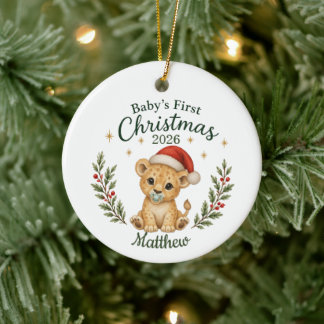 Personalisiertes erstes Weihnachten des Babys "Löw Keramik Ornament