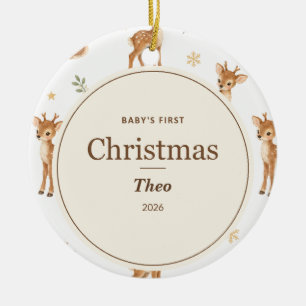 Personalisiertes erstes Weihnachten des Babys Rent Keramik Ornament