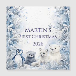 Personalisiertes erstes Weihnachten für Babys Magnetkarte
