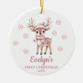Personalisiertes erstes Weihnachten für Mädchen mi Keramik Ornament
