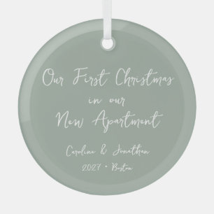 Personalisiertes erstes Weihnachten neue Wohnung S Ornament Aus Glas