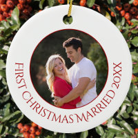 Personalisiertes erstes Weihnachten verheiratet Fo