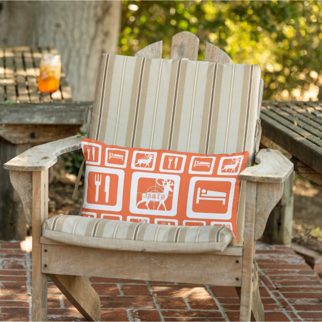 Personalisiertes Essen Schlafen Orange Pillow Lendenkissen (Stuhl )