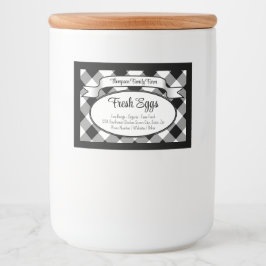 Personalisiertes Etikett für Eierkarton aus Gingha