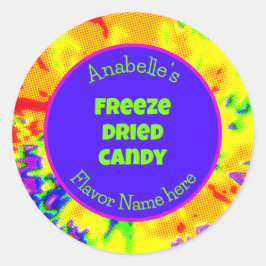 Personalisiertes Etikett für Süßigkeiten, getrockn Runder Aufkleber