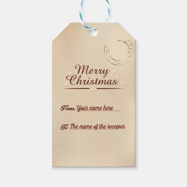 Personalisiertes Etikett für Weihnachtsgeschenke Geschenkanhänger (Vorderseite)