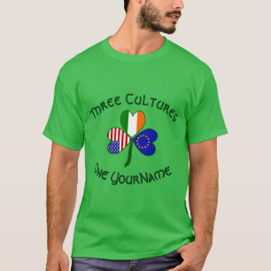 Personalisiertes EU Irland USA Shamrock Herren T-Shirt