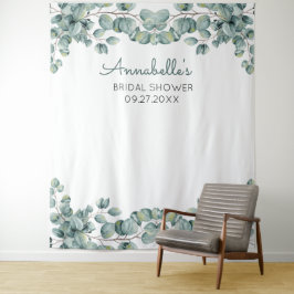 Personalisiertes Eukalyptus-Brautparty Foto Prop Wandteppich