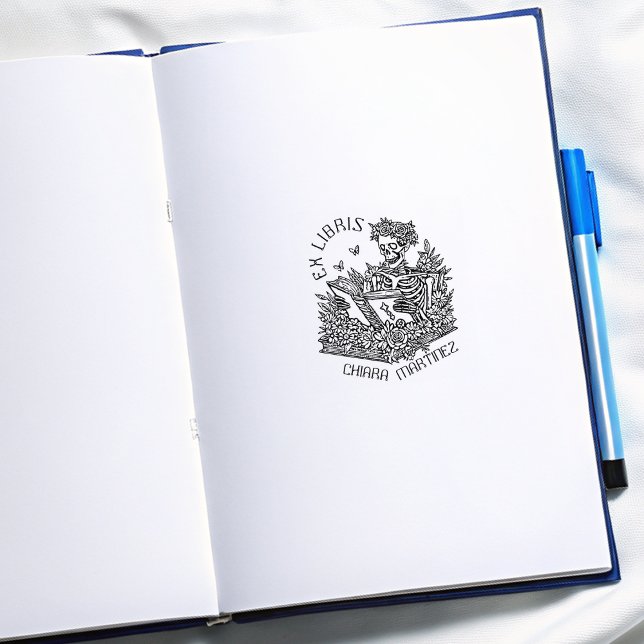 Personalisiertes Ex Libris Skull-Buchzeichen Gummistempel (Von Creator hochgeladen)