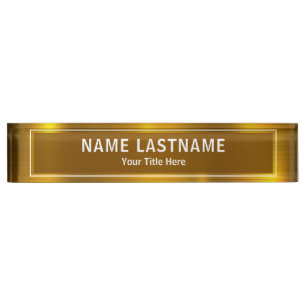 Personalisiertes Exekutivbüro Maßgold Namensplakette
