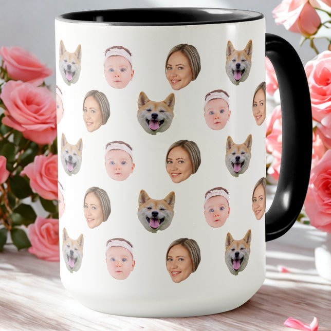 Personalisiertes Face 3-Foto-Geschenk für Familien Tasse (Von Creator hochgeladen)