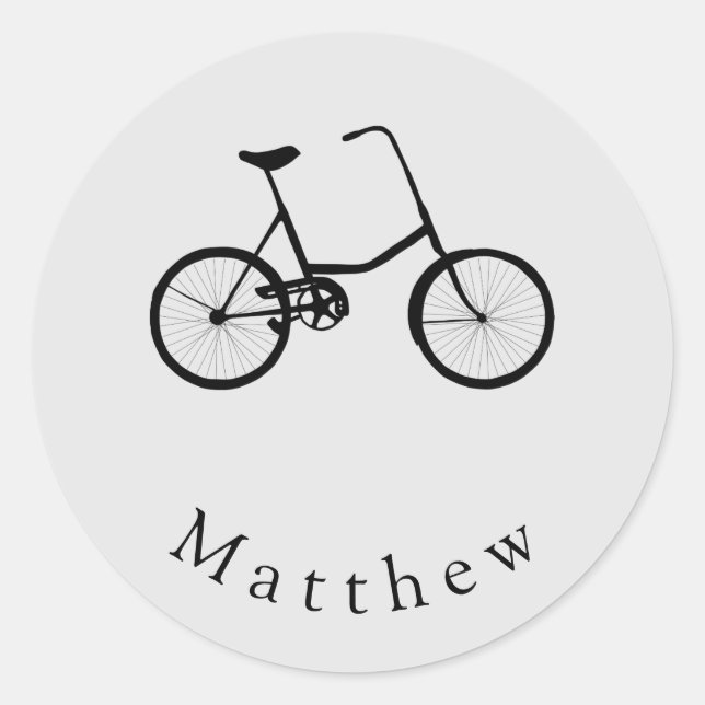 Personalisiertes Fahrrad mit Individuelle Name Runder Aufkleber (Vorderseite)