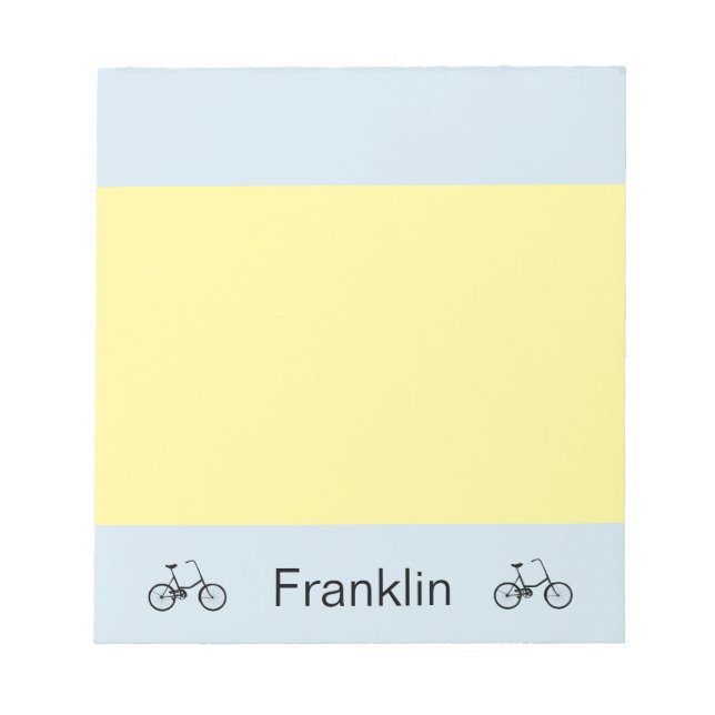 Personalisiertes Fahrrad Notizblock (Vorderseite)