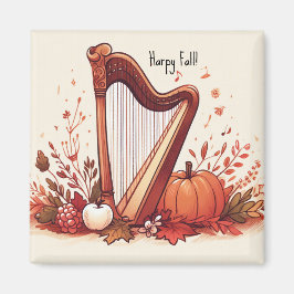 Personalisiertes Fall Theme Harp Pumpkin Magnet