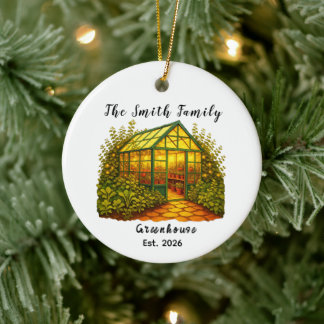 Personalisiertes Familengarten-Geschenk. Gärtner-G Keramik Ornament