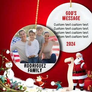 Personalisiertes familiäres Foto mit benutzerdefin Keramik Ornament