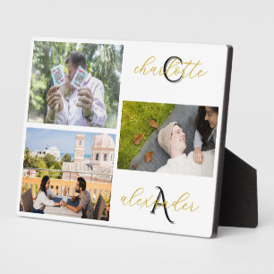 Personalisiertes Familien-3-Foto-Collage-Schild-Ge Fotoplatte
