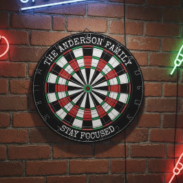 Personalisiertes Familien-Dartboard 'Bleib Fokussi Dartscheibe