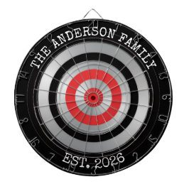 Personalisiertes Familien-Dartboard-Wandkunstschil Dartscheibe