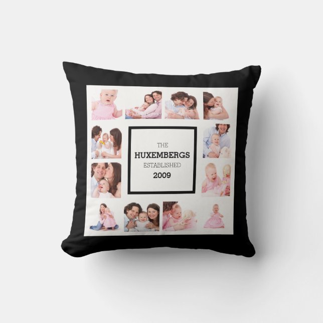 Personalisiertes Familien-Foto-Kissen mit 12 Kissen (Vorderseite)