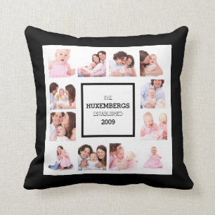 Personalisiertes Familien-Foto-Kissen mit 12 Kissen