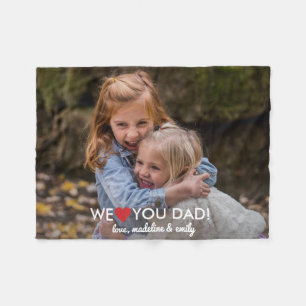 Personalisiertes Familien-Foto wir Liebe Sie Vater Fleecedecke