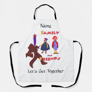 Personalisiertes Familien- und Freunde-Logo Weiß Schürze