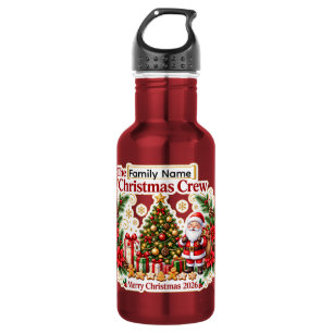 Personalisiertes Familien-Weihnachten Edelstahlflasche