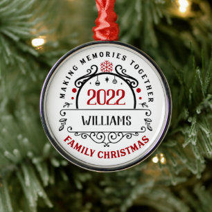 Personalisiertes Familien-Weihnachts-Andenken Ornament Aus Metall
