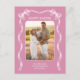 Personalisiertes Familienfoto auf Mauve-Pink-Oster Postkarte