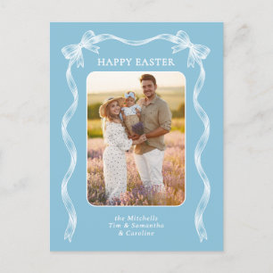Personalisiertes Familienfoto auf Rotkehlcheneibla Postkarte