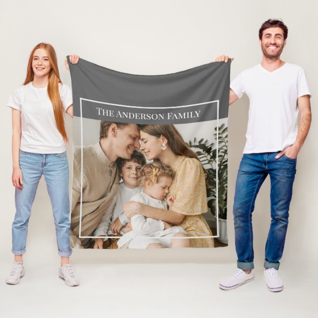 Personalisiertes Familienfoto | Benutzerdefinierte Fleecedecke (Beispiel)